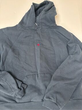 Subdued Women’s Classic Pullover Hoodie in Slate Blue with Red Star Accent